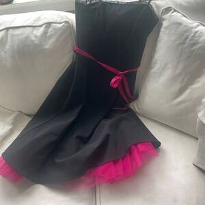 Vintage Black and Fuschia Pink Formal Dress